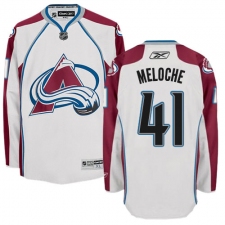 Men's Reebok Colorado Avalanche #41 Nicolas Meloche Authentic White Away NHL Jersey