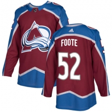 Men's Adidas Colorado Avalanche #52 Adam Foote Authentic Burgundy Red Home NHL Jersey