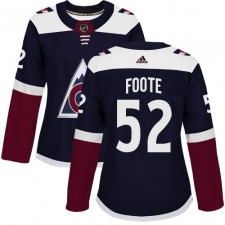 Women's Adidas Colorado Avalanche #52 Adam Foote Authentic Navy Blue Alternate NHL Jersey
