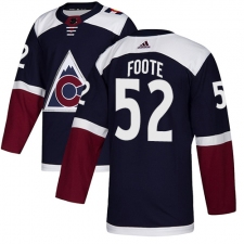 Youth Adidas Colorado Avalanche #52 Adam Foote Authentic Navy Blue Alternate NHL Jersey