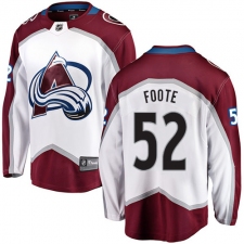 Youth Colorado Avalanche #52 Adam Foote Fanatics Branded White Away Breakaway NHL Jersey