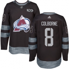 Men's Adidas Colorado Avalanche #8 Joe Colborne Premier Black 1917-2017 100th Anniversary NHL Jersey