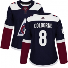 Women's Adidas Colorado Avalanche #8 Joe Colborne Authentic Navy Blue Alternate NHL Jersey