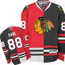 Men's Reebok Chicago Blackhawks #88 Patrick Kane Premier Red/Black Split Fashion NHL Jersey