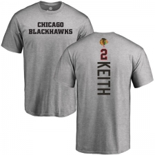 NHL Adidas Chicago Blackhawks #2 Duncan Keith Ash Backer T-Shirt