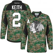 Youth Reebok Chicago Blackhawks #2 Duncan Keith Authentic Camo Veterans Day Practice NHL Jersey