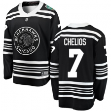 Men's Chicago Blackhawks #7 Chris Chelios Black 2019 Winter Classic Fanatics Branded Breakaway NHL Jersey
