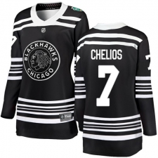 Women's Chicago Blackhawks #7 Chris Chelios Black 2019 Winter Classic Fanatics Branded Breakaway NHL Jersey
