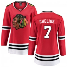 Women's Chicago Blackhawks #7 Chris Chelios Fanatics Branded Red Home Breakaway NHL Jersey