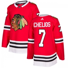 Youth Adidas Chicago Blackhawks #7 Chris Chelios Authentic Red Home NHL Jersey