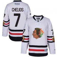 Youth Reebok Chicago Blackhawks #7 Chris Chelios Premier White 2017 Winter Classic NHL Jersey