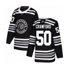 Men's Chicago Blackhawks #50 Corey Crawford Authentic Black Alternate Hockey Jersey