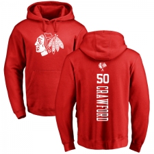 NHL Adidas Chicago Blackhawks #50 Corey Crawford Red One Color Backer Pullover Hoodie