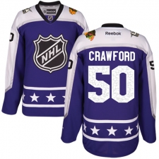 Women's Reebok Chicago Blackhawks #50 Corey Crawford Premier Purple Central Division 2017 All-Star NHL Jersey