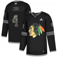 Men's Adidas Chicago Blackhawks #4 Bobby Orr Black Authentic Classic Stitched NHL Jersey