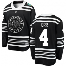Men's Chicago Blackhawks #4 Bobby Orr Black 2019 Winter Classic Fanatics Branded Breakaway NHL Jersey