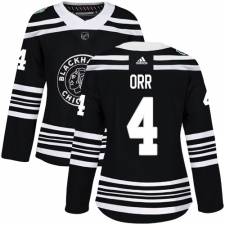 Women's Adidas Chicago Blackhawks #4 Bobby Orr Authentic Black 2019 Winter Classic NHL Jersey