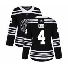 Women's Chicago Blackhawks #4 Bobby Orr Authentic Black Alternate Hockey Jersey