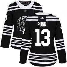 Women's Adidas Chicago Blackhawks #13 CM Punk Authentic Black 2019 Winter Classic NHL Jersey