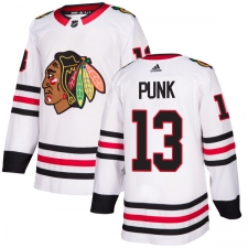 Youth Adidas Chicago Blackhawks #13 CM Punk Authentic White Away NHL Jersey