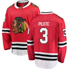 Men's Chicago Blackhawks #3 Pierre Pilote Fanatics Branded Red Home Breakaway NHL Jersey