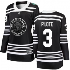 Women's Chicago Blackhawks #3 Pierre Pilote Black 2019 Winter Classic Fanatics Branded Breakaway NHL Jersey