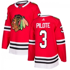 Youth Adidas Chicago Blackhawks #3 Pierre Pilote Authentic Red Home NHL Jersey