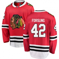 Youth Chicago Blackhawks #42 Gustav Forsling Fanatics Branded Red Home Breakaway NHL Jersey