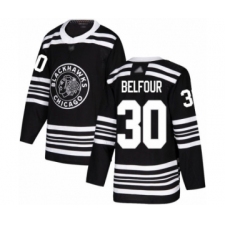 Men's Chicago Blackhawks #30 ED Belfour Authentic Black Alternate Hockey Jersey