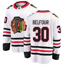Men's Chicago Blackhawks #30 ED Belfour Fanatics Branded White Away Breakaway NHL Jersey