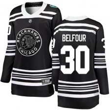 Women's Chicago Blackhawks #30 ED Belfour Black 2019 Winter Classic Fanatics Branded Breakaway NHL Jersey