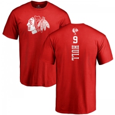 NHL Adidas Chicago Blackhawks #9 Bobby Hull Red One Color Backer T-Shirt