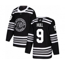 Youth Chicago Blackhawks #9 Bobby Hull Authentic Black Alternate Hockey Jersey