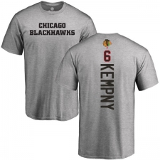 NHL Adidas Chicago Blackhawks #6 Michal Kempny Ash Backer T-Shirt