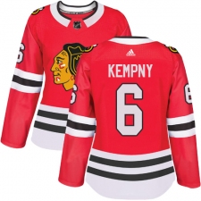 Women's Adidas Chicago Blackhawks #6 Michal Kempny Authentic Red Home NHL Jersey