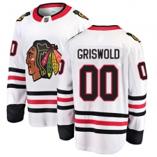 Men's Chicago Blackhawks #00 Clark Griswold Fanatics Branded White Away Breakaway NHL Jersey