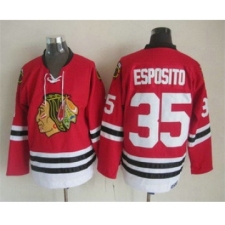 Men's Chicago Blackhawks #35 Tony Esposito Red Throwback Jersey