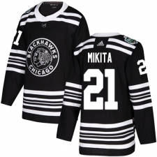 Men's Adidas Chicago Blackhawks #21 Stan Mikita Authentic Black 2019 Winter Classic NHL Jersey