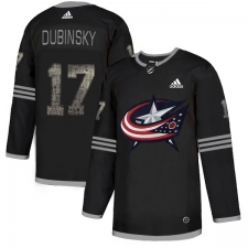 Men's Adidas Columbus Blue Jackets #17 Brandon Dubinsky Black Authentic Classic Stitched NHL Jersey