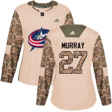 Women's Adidas Columbus Blue Jackets #27 Ryan Murray Authentic Camo Veterans Day Practice NHL Jersey