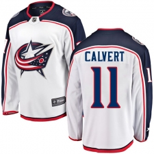 Men's Columbus Blue Jackets #11 Matt Calvert Fanatics Branded White Away Breakaway NHL Jersey