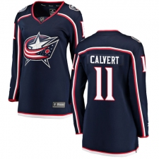 Women's Columbus Blue Jackets #11 Matt Calvert Fanatics Branded Navy Blue Home Breakaway NHL Jersey