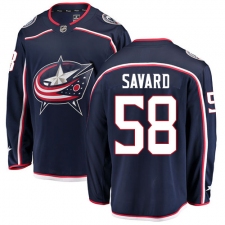 Men's Columbus Blue Jackets #58 David Savard Fanatics Branded Navy Blue Home Breakaway NHL Jersey