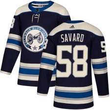 Youth Adidas Columbus Blue Jackets #58 David Savard Authentic Navy Blue Alternate NHL Jersey