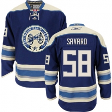 Youth Reebok Columbus Blue Jackets #58 David Savard Premier Navy Blue Third NHL Jersey