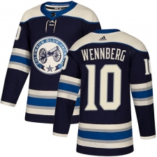 Men's Adidas Columbus Blue Jackets #10 Alexander Wennberg Authentic Navy Blue Alternate NHL Jersey