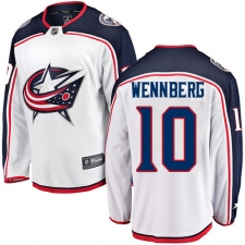 Men's Columbus Blue Jackets #10 Alexander Wennberg Fanatics Branded White Away Breakaway NHL Jersey