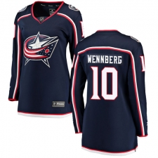 Women's Columbus Blue Jackets #10 Alexander Wennberg Fanatics Branded Navy Blue Home Breakaway NHL Jersey
