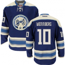 Women's Reebok Columbus Blue Jackets #10 Alexander Wennberg Premier Navy Blue Third NHL Jersey