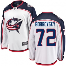 Youth Columbus Blue Jackets #72 Sergei Bobrovsky Fanatics Branded White Away Breakaway NHL Jersey